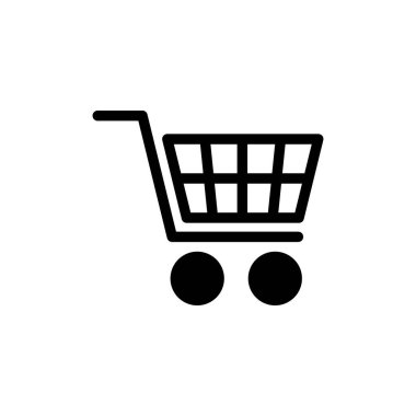 Alışveriş simgesi beyaz arkaplanda izole edildi. Alışveriş arabası ikonu. Basket ikonu. Trolley