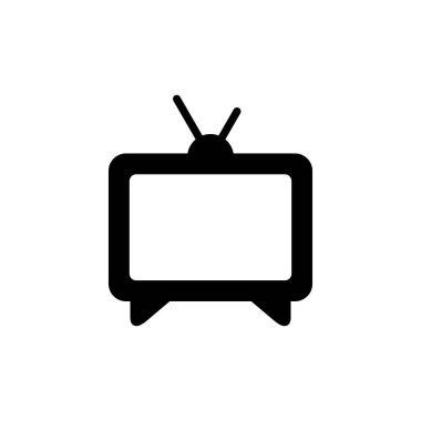 TV vektör simgesi beyaz arkaplanda izole edildi. Televizyon simgesi