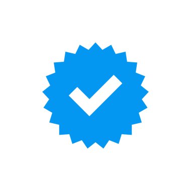 Doğrulanmış simge beyaz arkaplanda izole edildi. Doğrulama işareti. onaylanmış simge