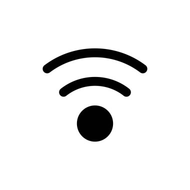 WIFI Simgesi beyaz arkaplanda izole edildi. Sinyal vektör simgesi. Kablosuz ve kablosuz ağ simgesi veya uzak internet erişimi için imza