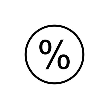 İndirim simgesi vektörü beyaz arkaplanda izole edildi. İndirim etiketi simgesi. 