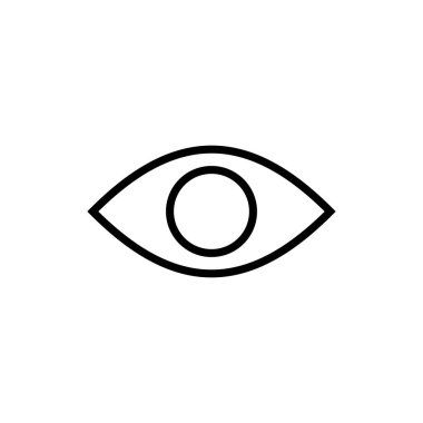 Göz simgesi vektörü beyaz arkaplanda izole edildi. Bak ve Vizyon simgesi. Göz vektörü simgesi