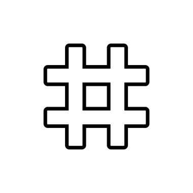 Etiket simgesi vektörü beyaz arkaplanda izole edildi. hashtag vektör simgesi