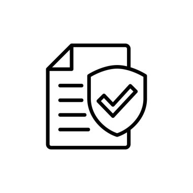 Sigorta simgesi vektörü beyaz arkaplanda izole edildi. Sigorta vektör simgesi