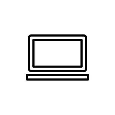 Dizüstü bilgisayar simgesi vektörü beyaz arkaplanda izole edildi. Laptop vektör simgesi