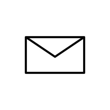 Beyaz arkaplanda posta vektör simgesi izole edildi. E- posta simgesi. Zarf çizimi. İleti