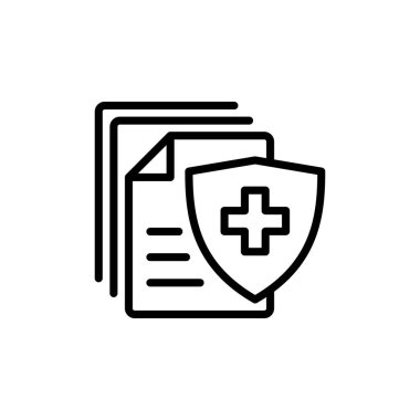 Tıbbi sigorta ikonu vektörü beyaz arka planda izole edildi. sağlık sigortası simgesi