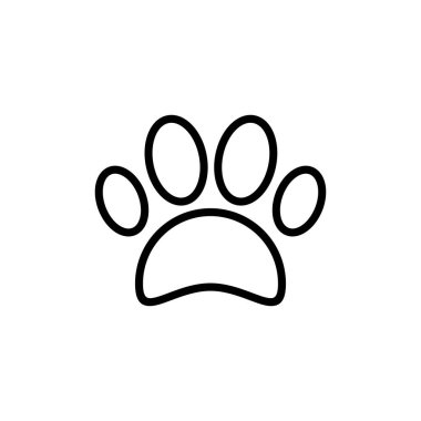 Pençe simgesi vektörü beyaz arkaplanda izole edildi. Paw Yazdırma simgesi