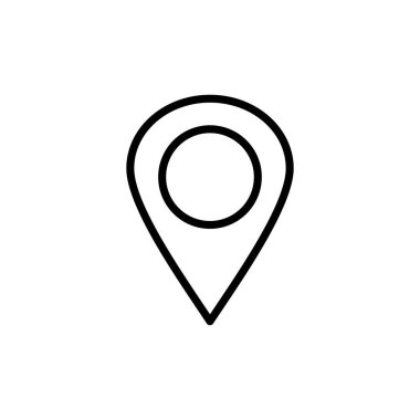 Pin simgesi vektörü beyaz arkaplanda izole edildi. Konum simgesi. Harita işaretleyici simgesi. Nokta. Yer bulucu. Adres