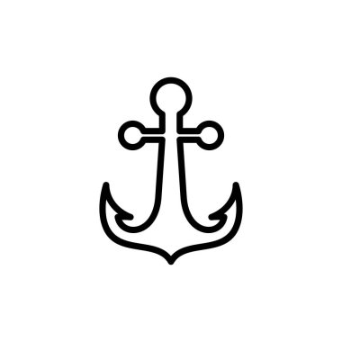 Çapa simgesi vektörü beyaz arkaplanda izole edildi. Çapa sembolü logosu. Çapa deniz simgesi.