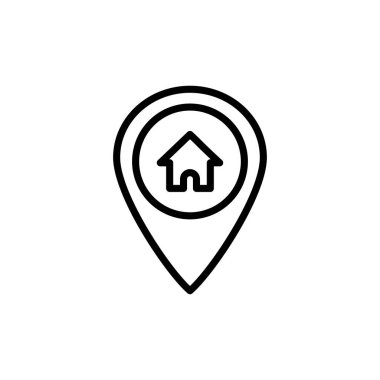 Beyaz arkaplanda izole edilmiş adres simgesi vektörü. Adres simgesi vektörü. ev konumu simgesi