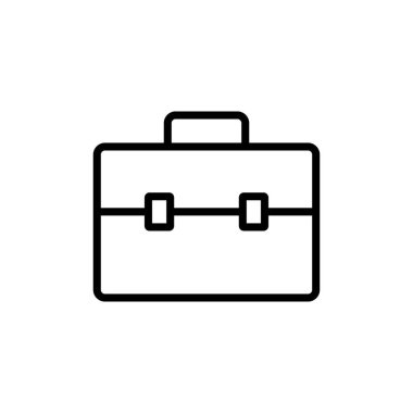 Beyaz arkaplanda izole edilmiş evrak çantası simgesi vektörü. Evrak çantası vektör simgesi