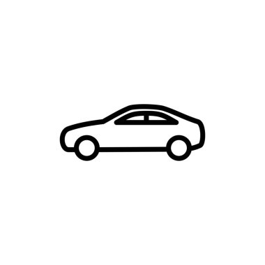 Beyaz arka planda araba ikonu vektörü izole edildi. Araba simgesi vektörü. 