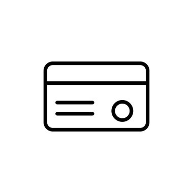 Kredi kartı simgesi vektörü beyaz arkaplanda izole edildi. Kredi kartı ödeme simgesi vektörü