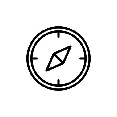 Pusula simgesi vektörü beyaz arkaplanda izole edildi. Pusula vektör simgesi