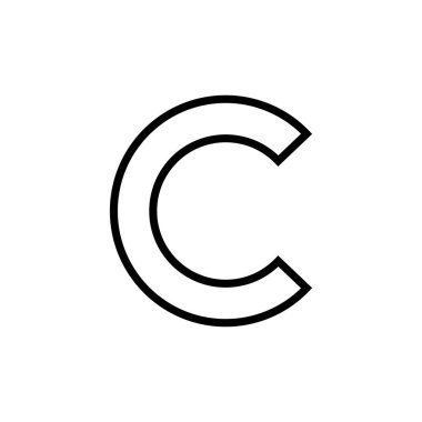 Telif hakkı simgesi vektörü beyaz arkaplanda izole edildi. telif hakkı sembolleri