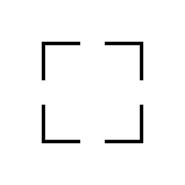 Beyaz arkaplanda tam ekran simge vektörü izole edildi. Tam ekran simgesine genişlet. Tam ekran işaret simgesi. Oklar sembolü