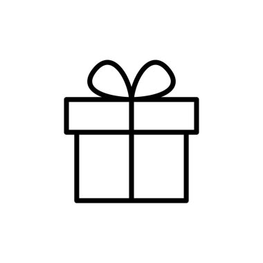 Hediye simgesi vektörü beyaz arkaplanda izole edildi. Hediye vektör simgesi. doğum günü hediyesi