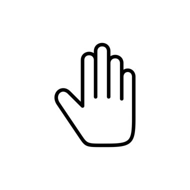 Beyaz arkaplanda el simgesi vektörü izole edildi. El hareketi. Eller dursun