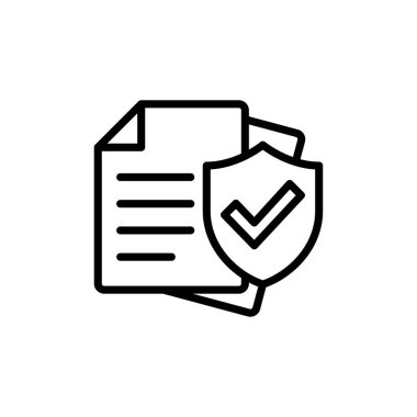 Sigorta simgesi vektörü beyaz arkaplanda izole edildi. Sigorta vektör simgesi