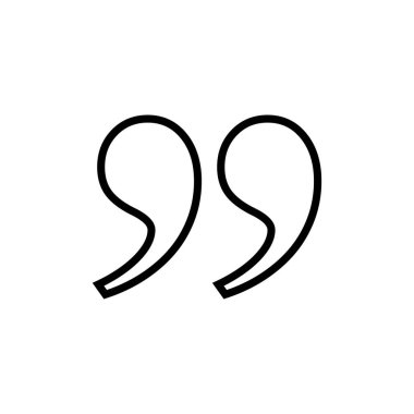 Beyaz arkaplanda izole edilmiş simge vektörü. Alıntı işareti simgesi. Tırnak işareti sembolü.