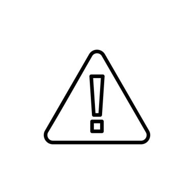 Ünlem tehlikesi işareti vektörü beyaz arkaplanda izole edildi. Dikkat çekme simgesi. Tehlike uyarısı işareti. Simge alarmı. Risk