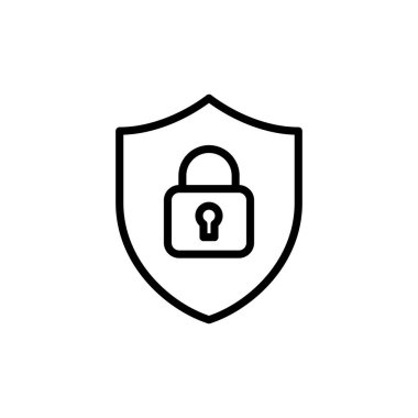 Güvenlik simgesi vektörü beyaz arkaplanda izole edildi. Koruma ikonu. Özel hayat. vpn