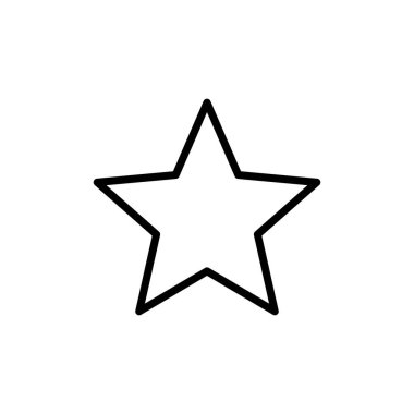 Yıldız Simgesi vektörü beyaz arkaplanda izole edildi. Yıldız vektör simgesi. Beğeni sembolü