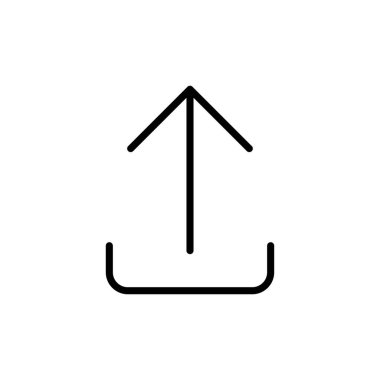 Beyaz arkaplanda izole edilmiş simge vektörünü yükle. İşaret simgesini yükle. Gönderme düğmesi. Sembol yükle.