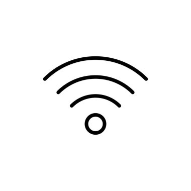 WIFI Simge vektörü beyaz arkaplanda izole edildi. Sinyal vektör simgesi. Kablosuz ve kablosuz ağ simgesi veya uzak internet erişimi için imza