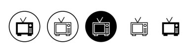 Beyaz arkaplanda izole edilmiş televizyon simgesi vektörü. Televizyon simgesi