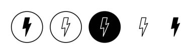 Şimşek simgesi vektörü beyaz arkaplanda izole edildi. Kilit simgesi vektörü. Enerji ve gök gürültüsü elektrik simgesi