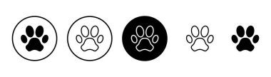 Pençe simgesi vektörü beyaz arkaplanda izole edildi. Paw Yazdırma simgesi
