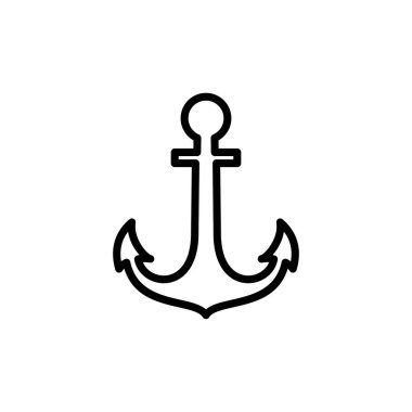 Çapa simgesi vektörü beyaz arkaplanda izole edildi. Çapa sembolü logosu. Çapa deniz simgesi.
