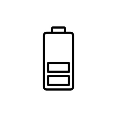 Batarya ikonu vektörü beyaz arkaplanda izole edildi. Batarya vektör simgesi. Şarj seviyesi. pil yükleme simgesi