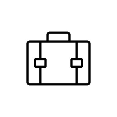 Beyaz arkaplanda izole edilmiş evrak çantası simgesi vektörü. Evrak çantası vektör simgesi