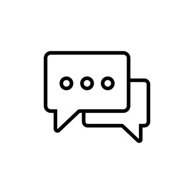 Sohbet simgesi vektörü beyaz arkaplanda izole edildi. Sohbet vektörü simgesi. Konuşma balonu. Mesaj var. Bizimle irtibata geç