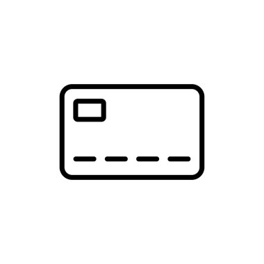 Kredi kartı simgesi vektörü beyaz arkaplanda izole edildi. Kredi kartı ödeme simgesi vektörü
