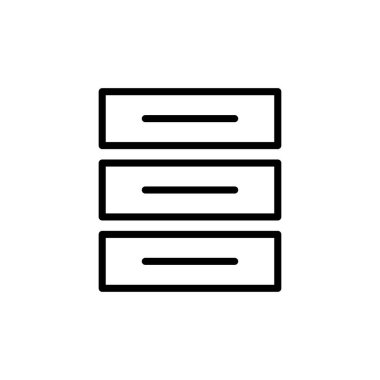 Veritabanı simgesi vektörü beyaz arkaplanda izole edildi. veritabanı vektörü simgesi