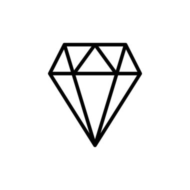 Elmas simgesi vektörü beyaz arkaplanda izole edildi. Elmas vektör simgesi. Gemstone sembolü