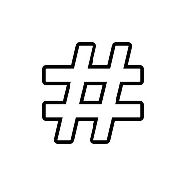 Etiket simgesi vektörü beyaz arkaplanda izole edildi. hashtag vektör simgesi