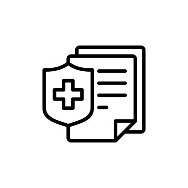 Tıbbi sigorta ikonu vektörü beyaz arka planda izole edildi. sağlık sigortası simgesi