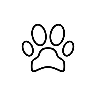 Pençe simgesi vektörü beyaz arkaplanda izole edildi. Paw Yazdırma simgesi