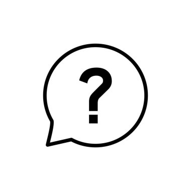 Soru Simgesi vektörü beyaz arkaplanda izole edildi. Soru işareti işareti. Yardım simgesi. Faq