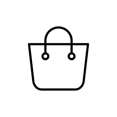 Alışveriş poşeti ikon vektörü beyaz arkaplanda izole edildi. Alışveriş poşeti vektör simgesi. Sepet simgesi