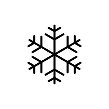 Kar Tanesi simgesi vektörü beyaz arkaplanda izole edildi. Kar ikonu vektörü. Kışın sembolü, donmuş