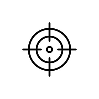 Hedef simge vektörü beyaz arkaplanda izole edildi. Hedef vektör simgesi. hedef simgesi. Pazarlama hedefi. Nişan al.