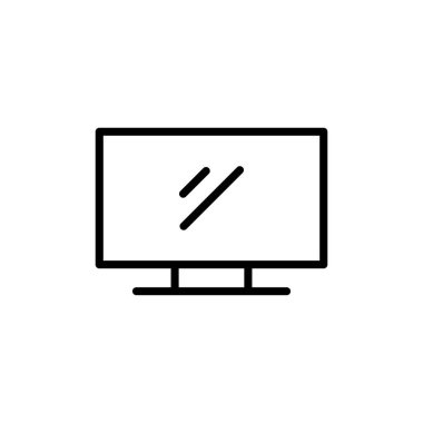 Beyaz arkaplanda izole edilmiş televizyon simgesi vektörü. Televizyon simgesi