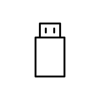 Beyaz arkaplanda izole edilmiş Usb simgesi vektörü. Flash disk simgesi vektörü