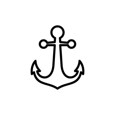 Çapa simgesi vektörü beyaz arkaplanda izole edildi. Çapa sembolü logosu. Çapa deniz simgesi.